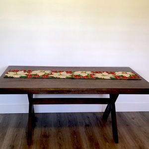 Plaid Poinsettia Table Runner